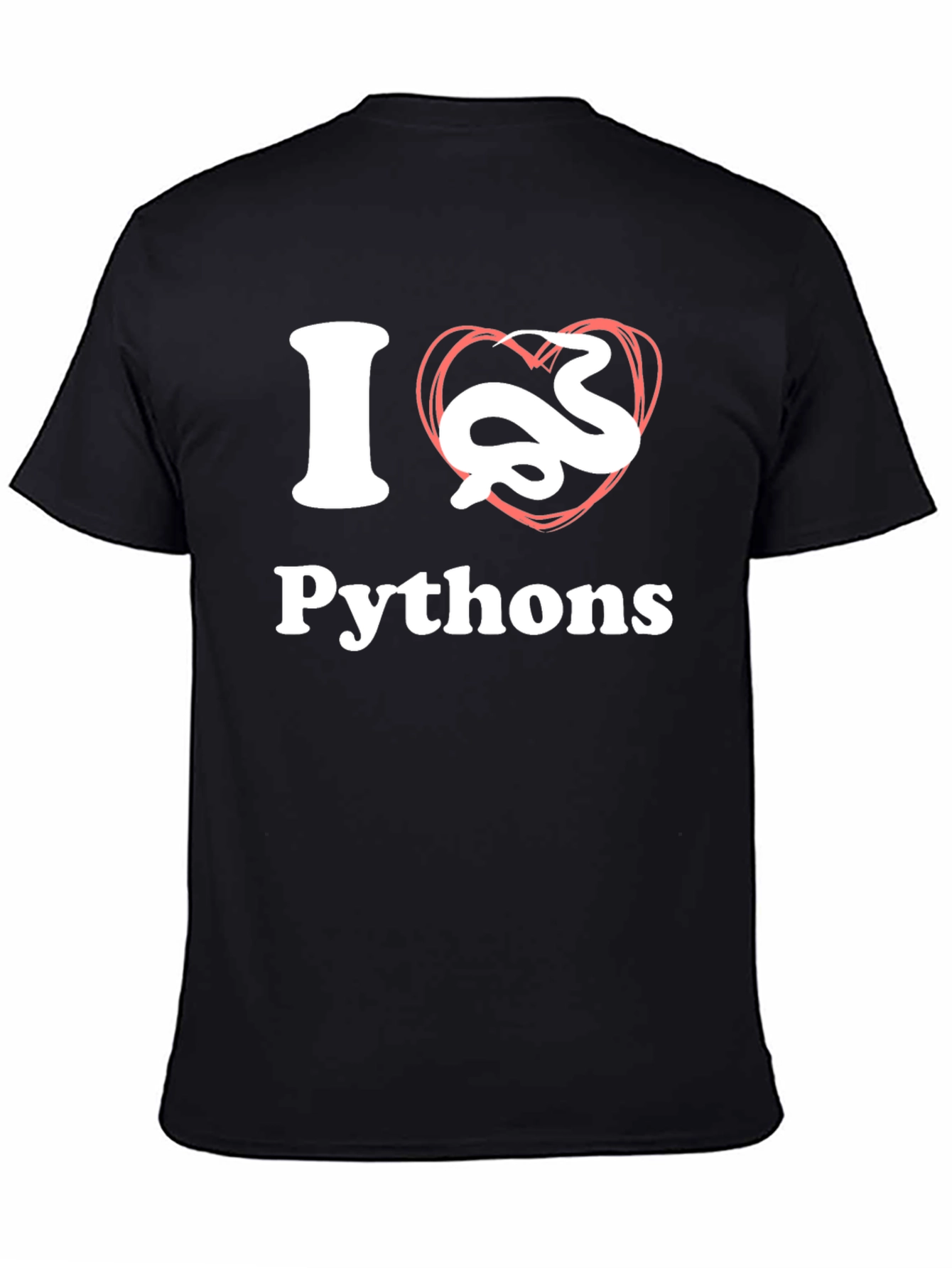 I Heart Pythons Black T-Shirt