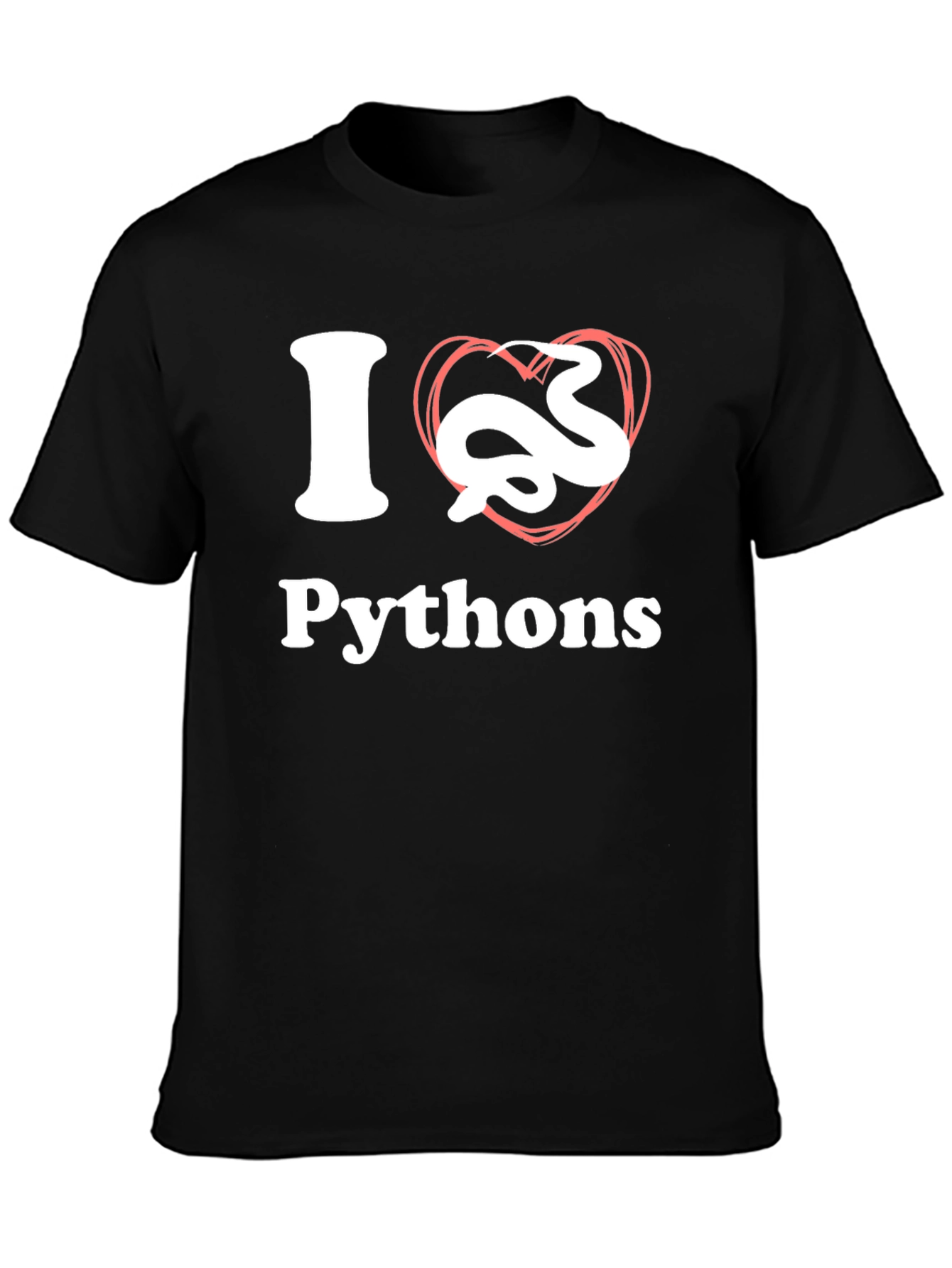 I Heart Pythons Black T-Shirt