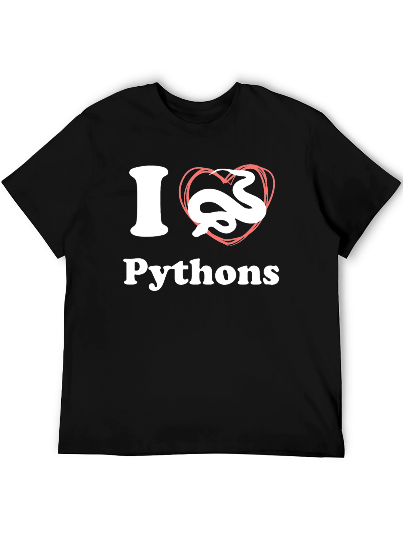 I Heart Pythons Black T-Shirt