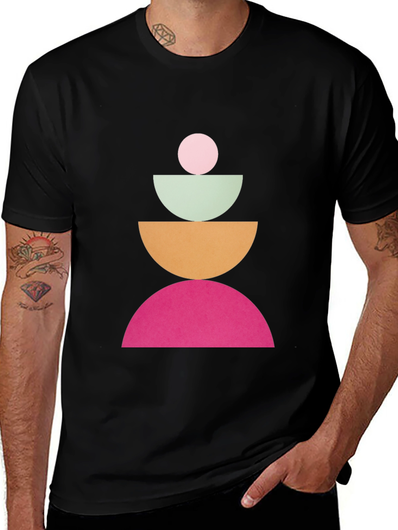 Geometric Totem Black T-Shirt