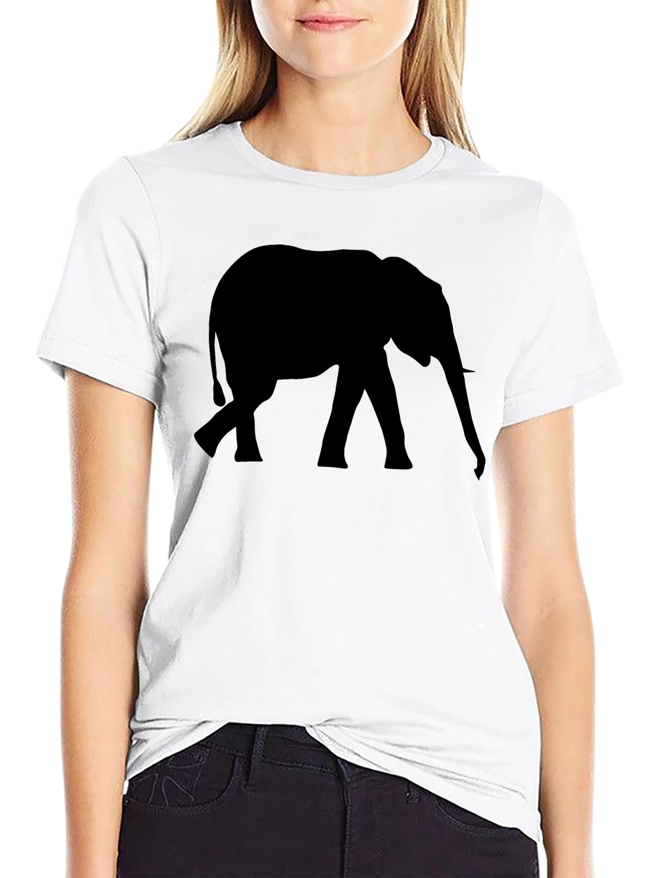 Elephant Silhouette Black T-Shirt