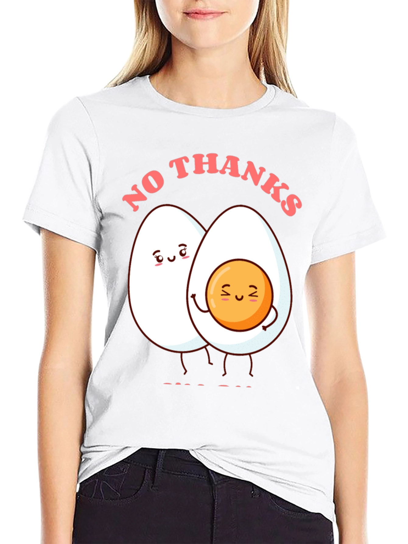Funny Egg Humor Graphic T-Shirt - No Thanks!