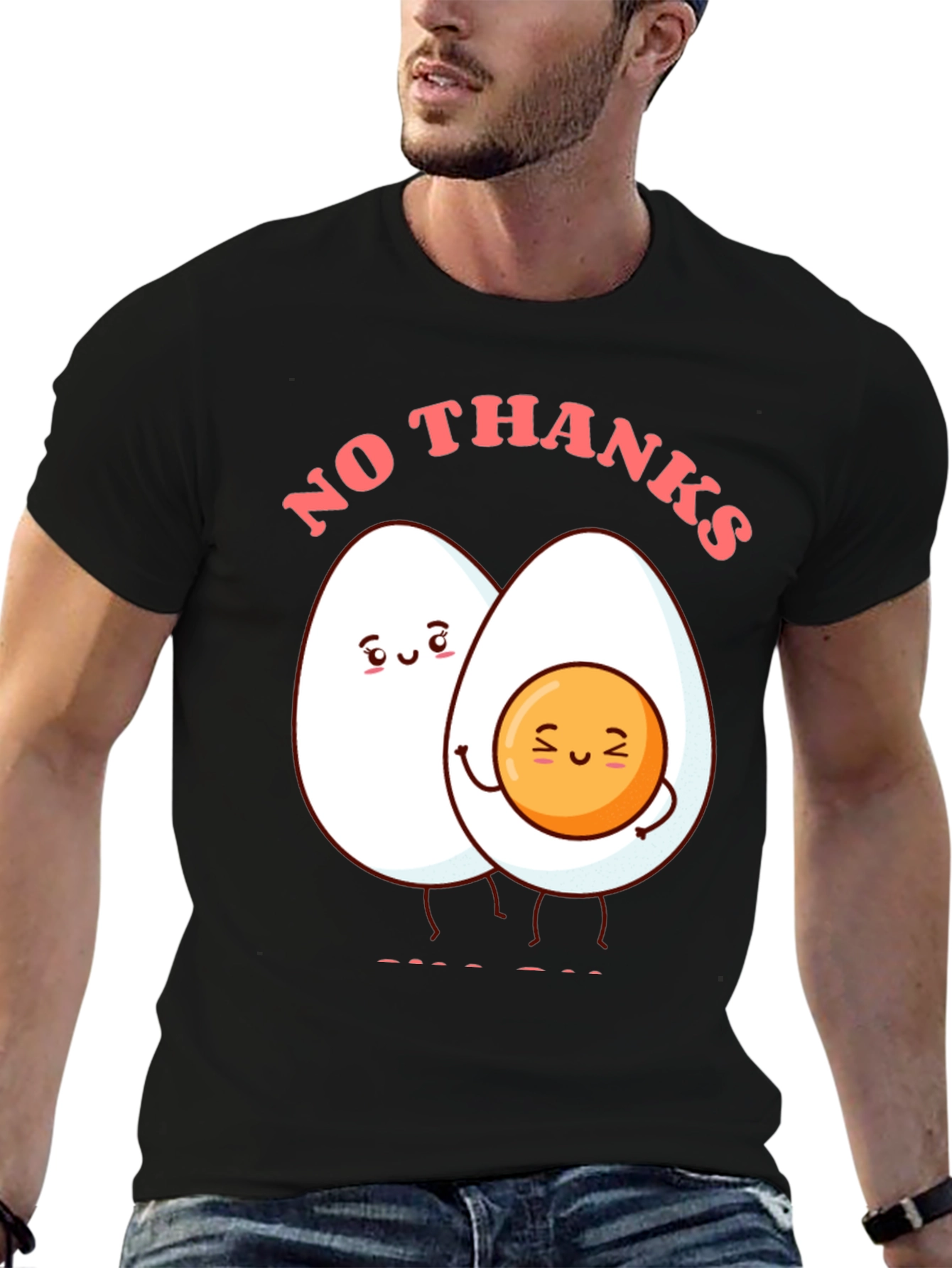 Funny Egg Humor Graphic T-Shirt - No Thanks!