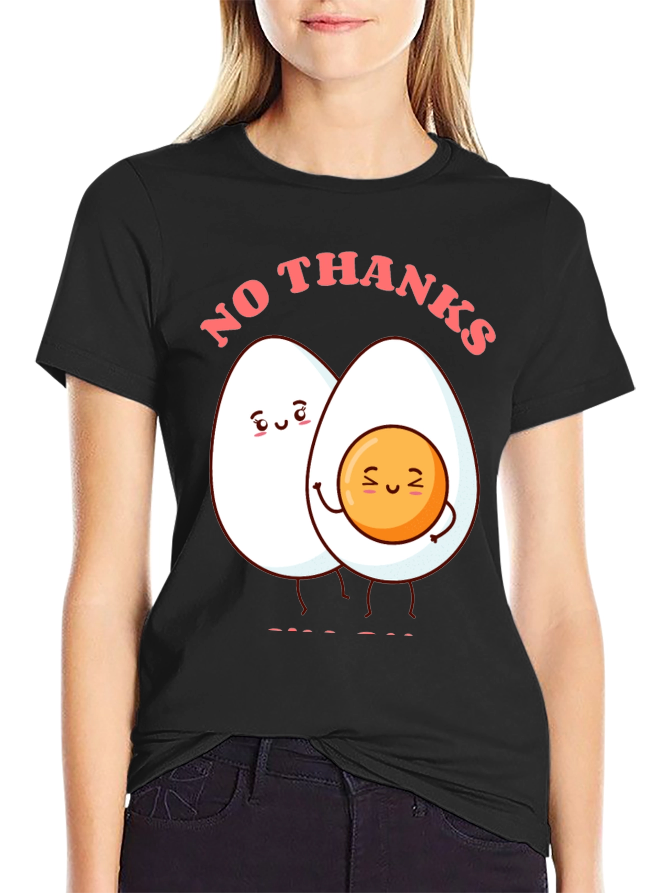 Funny Egg Humor Graphic T-Shirt - No Thanks!