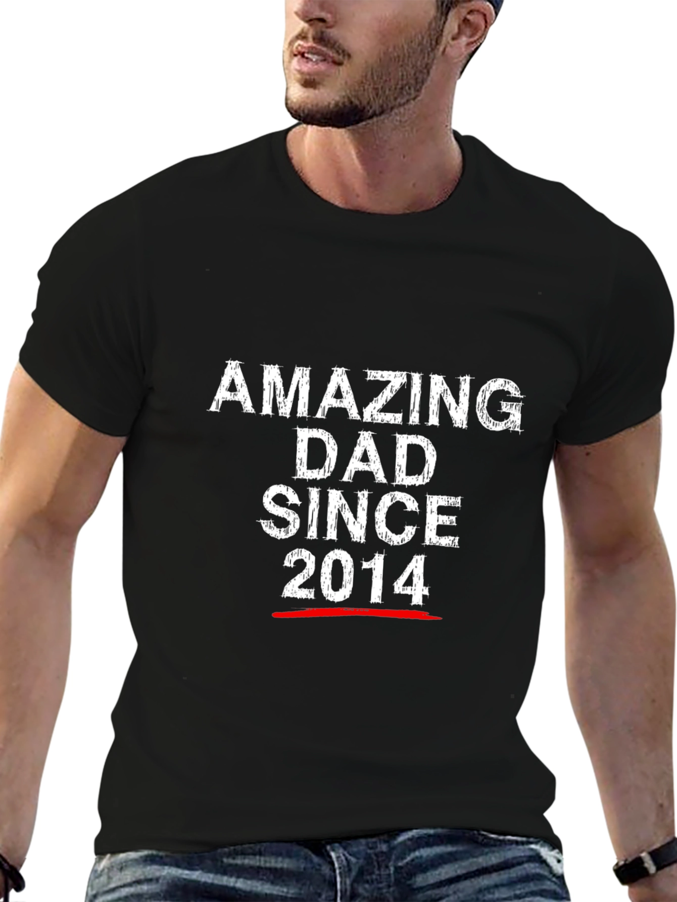 Amazing Dad Since 2014 Black T-Shirt