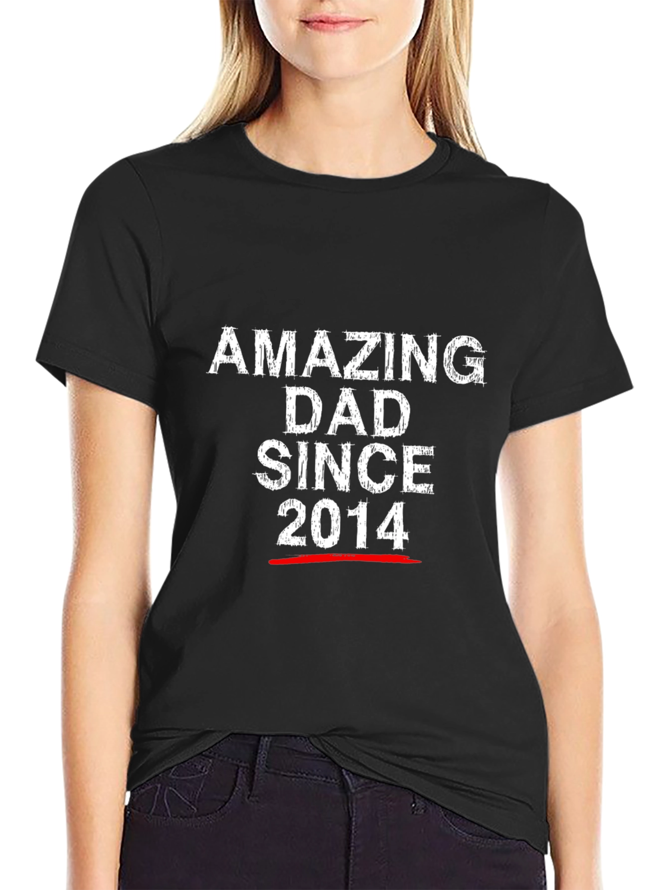 Amazing Dad Since 2014 Black T-Shirt