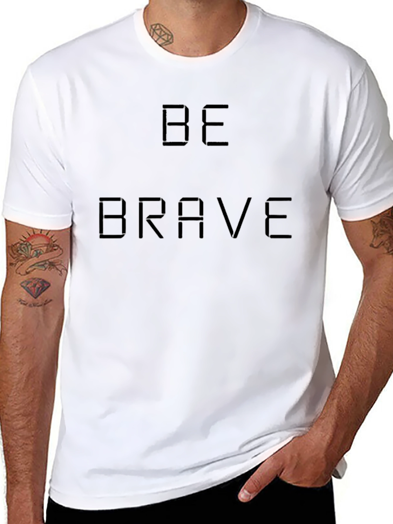 Be Brave T-Shirt - Mens Black Graphic Tee