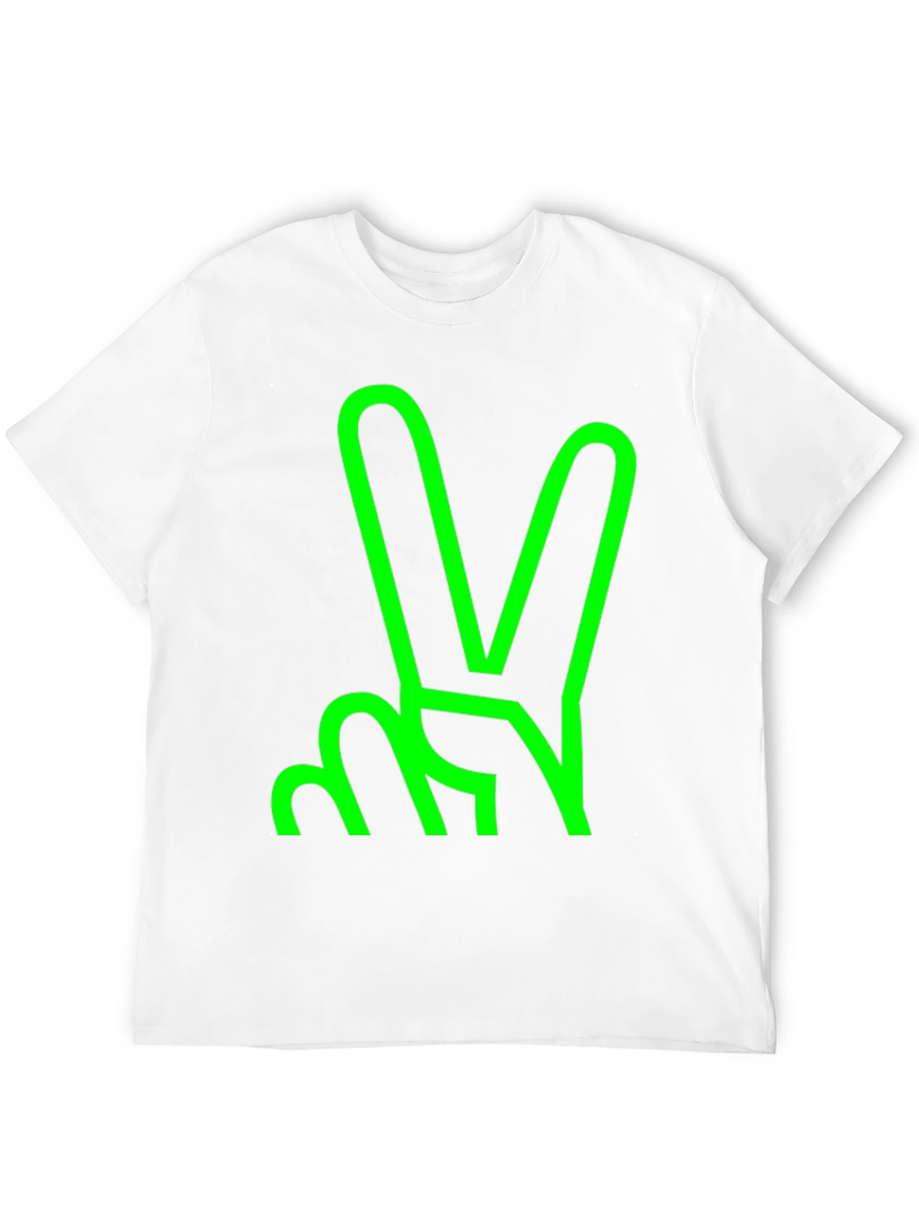 Green Peace Sign Graphic Black T-Shirt