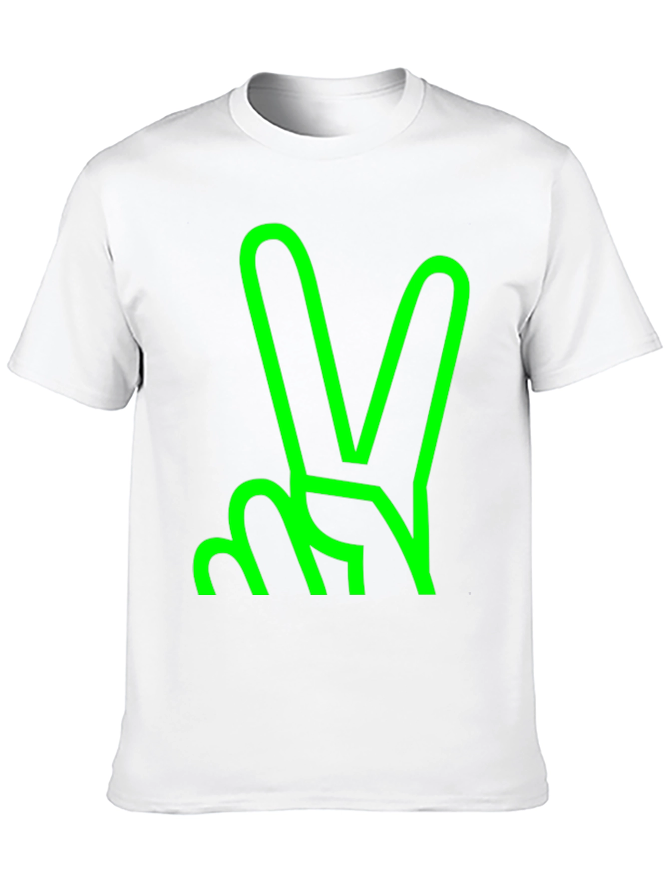 Green Peace Sign Graphic Black T-Shirt