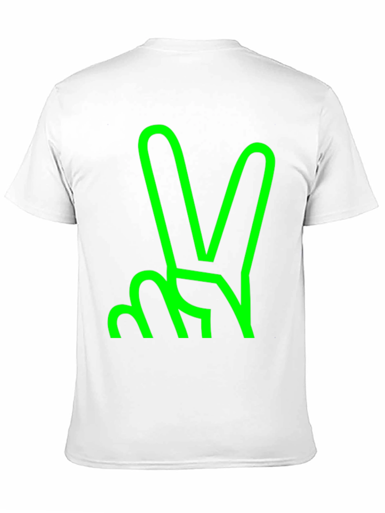 Green Peace Sign Graphic Black T-Shirt