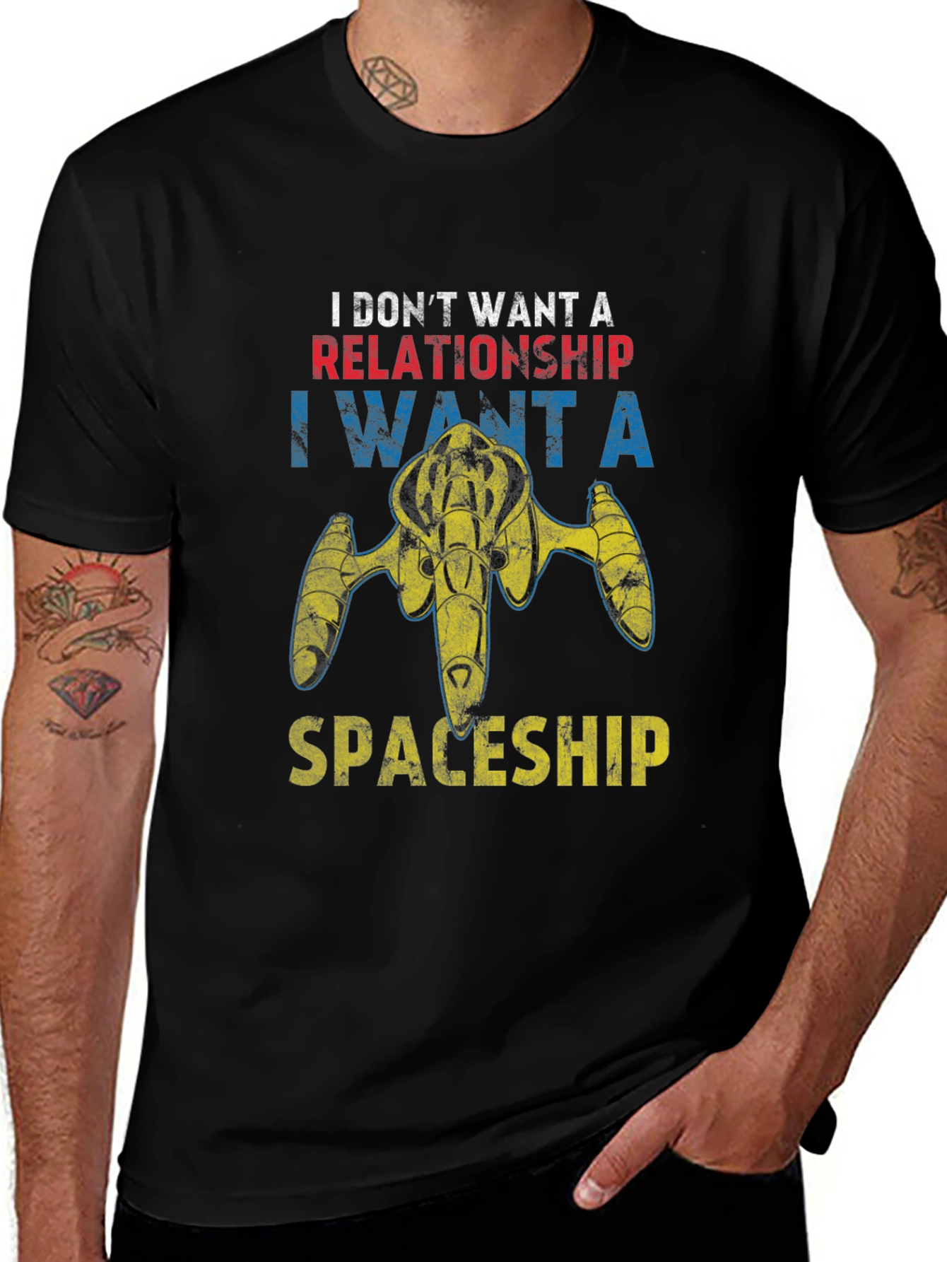 Space Enthusiast T-Shirt - Spaceship Not Relationships