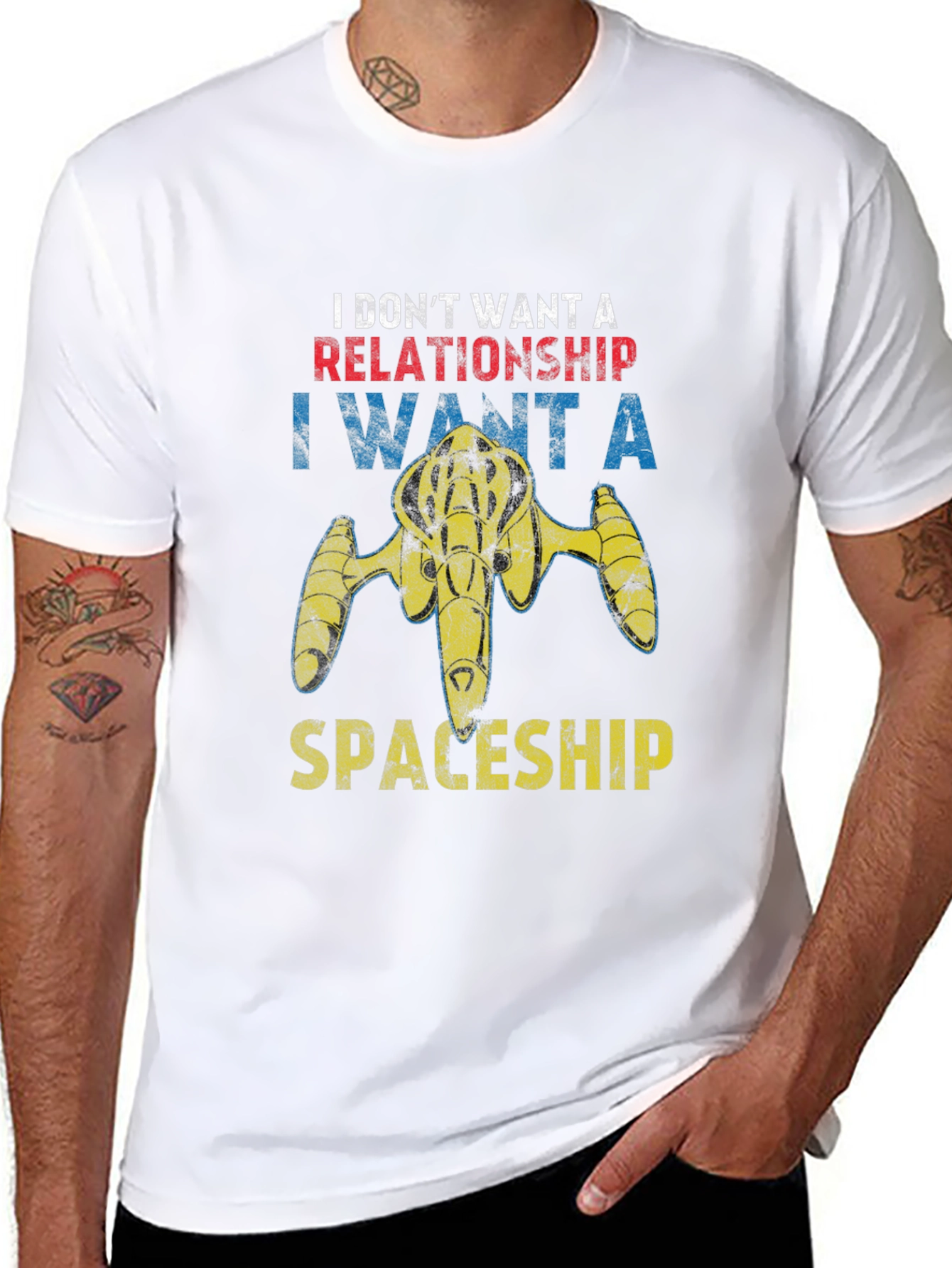 Space Enthusiast T-Shirt - Spaceship Not Relationships