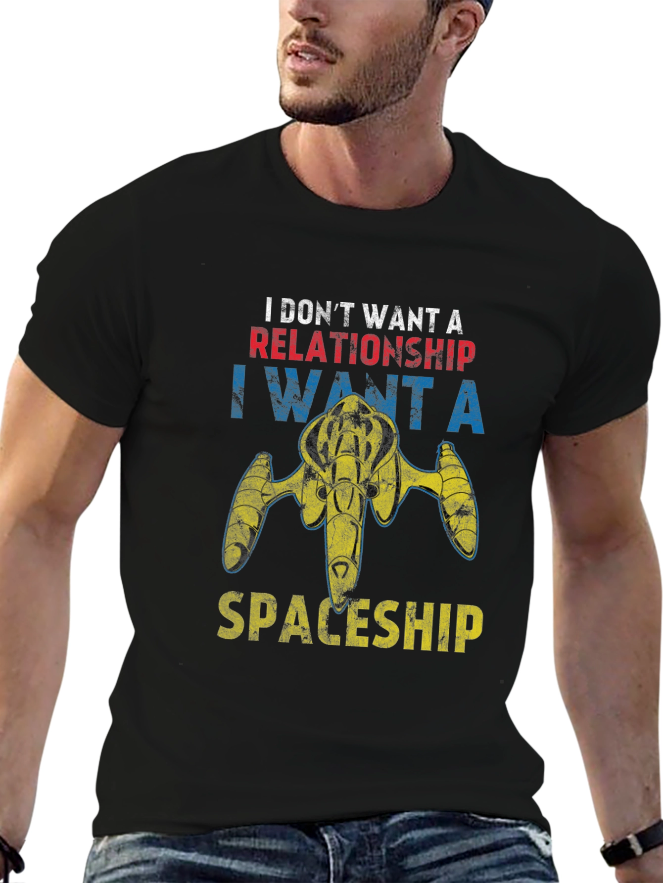 Space Enthusiast T-Shirt - Spaceship Not Relationships