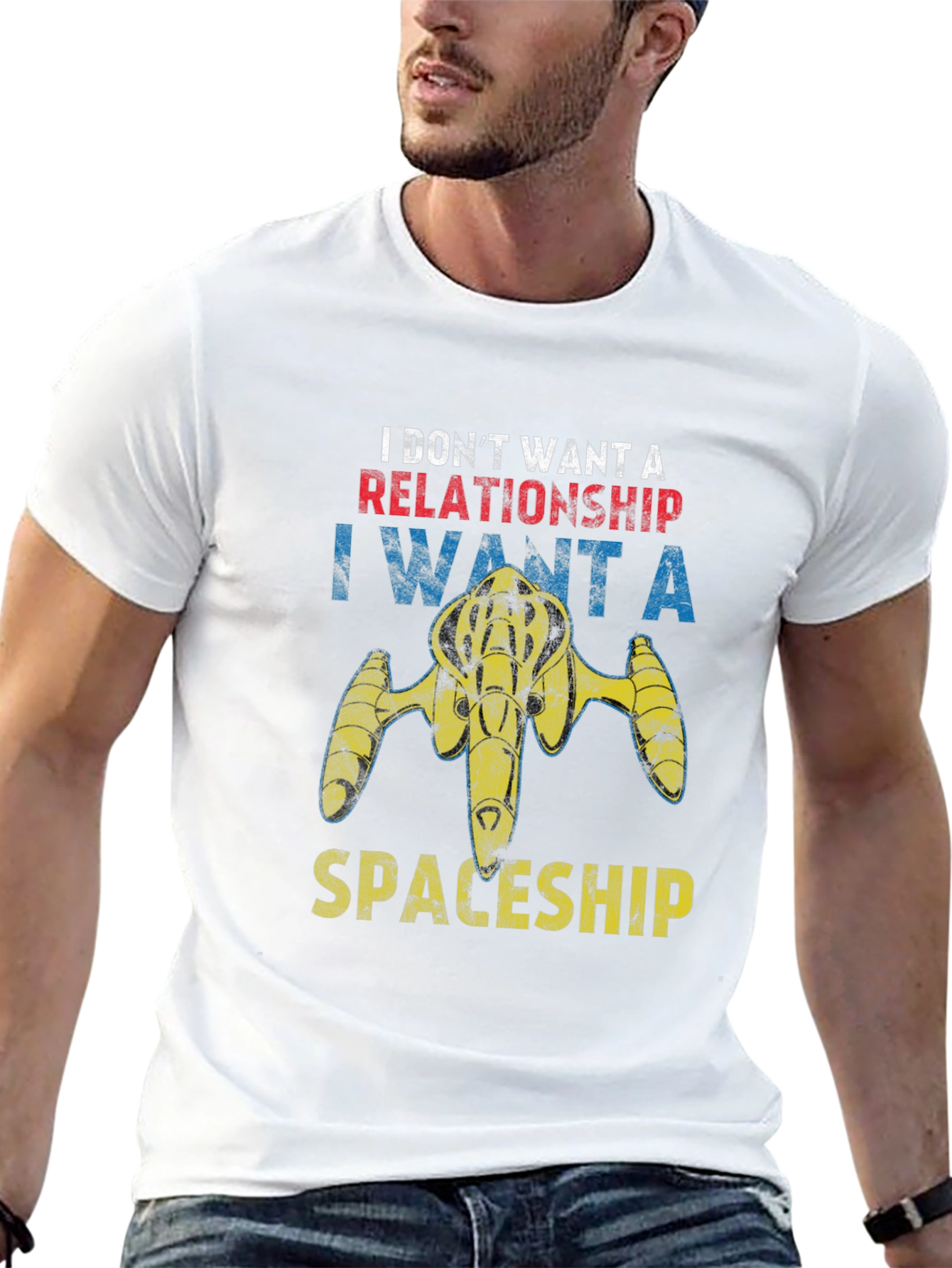 Space Enthusiast T-Shirt - Spaceship Not Relationships