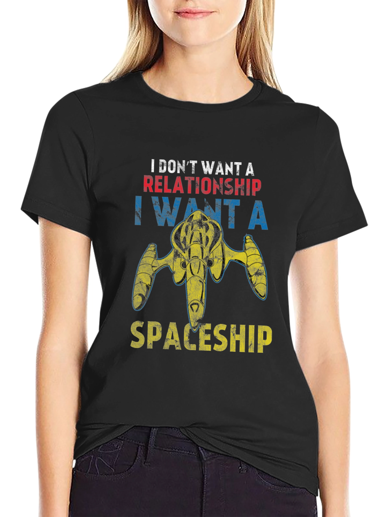 Space Enthusiast T-Shirt - Spaceship Not Relationships