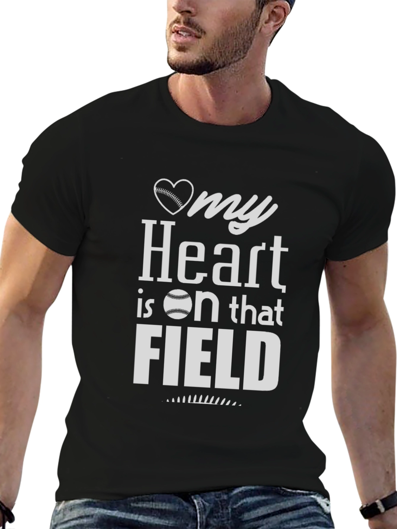 My Heart is on that Field Baseball T-Shirt