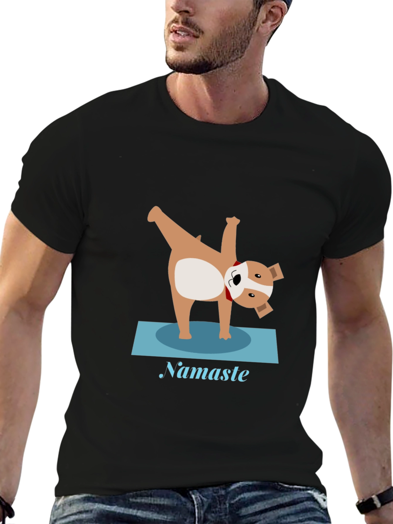 Yoga Dog Graphic Tee - Namaste T-Shirt