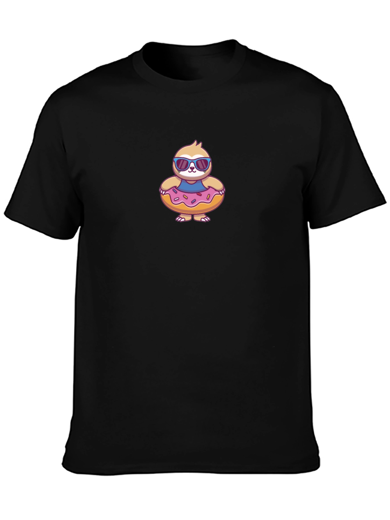 Cool Sloth in Donut Float T-Shirt