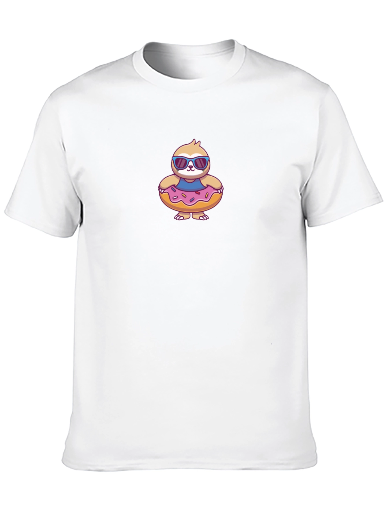 Cool Sloth in Donut Float T-Shirt