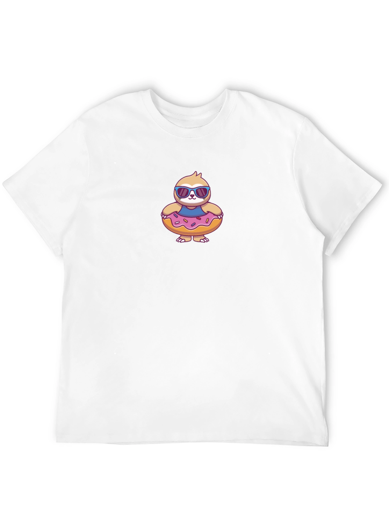 Cool Sloth in Donut Float T-Shirt
