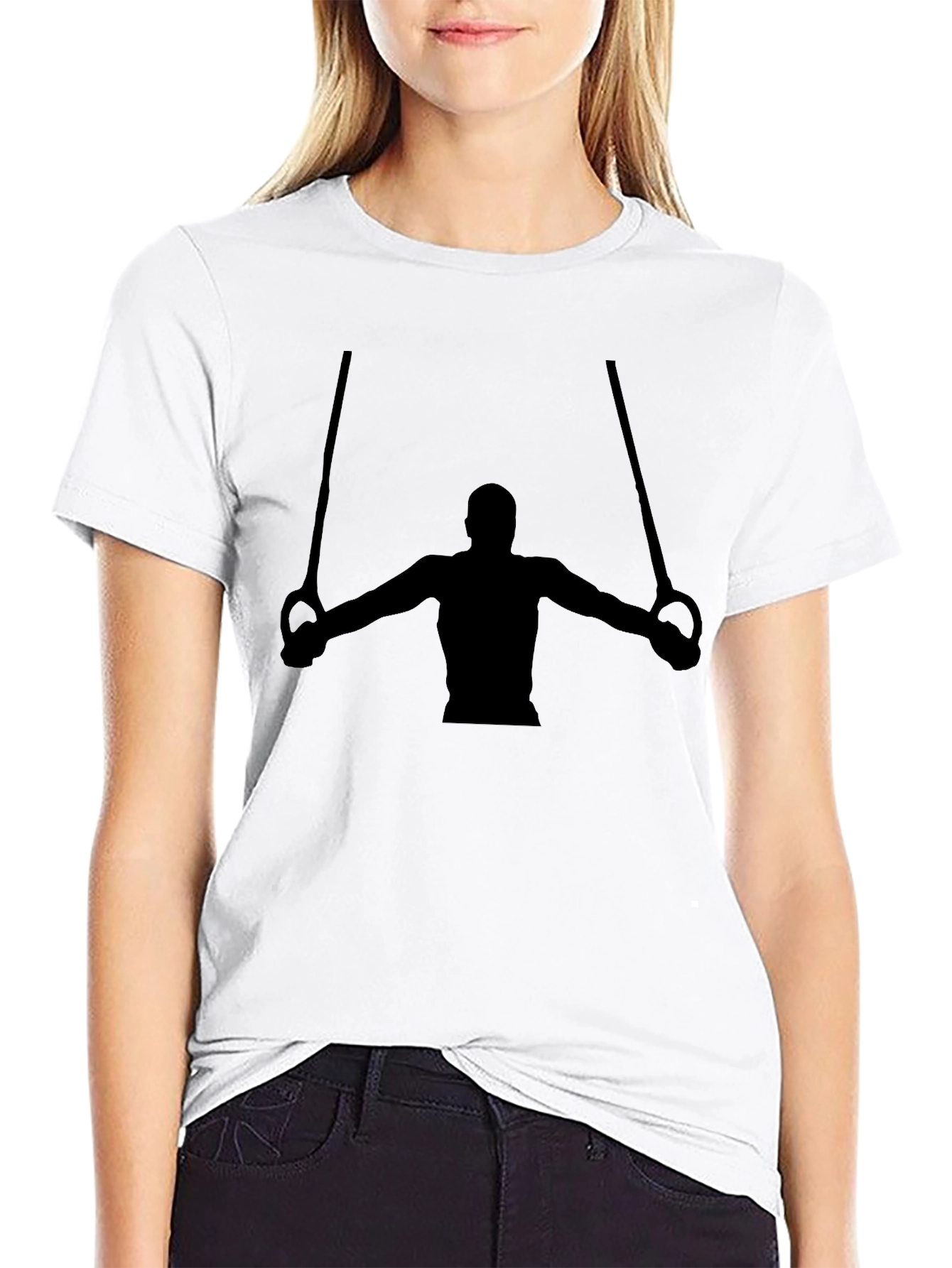 Gymnast Rings Graphic T-Shirt - Black Cotton