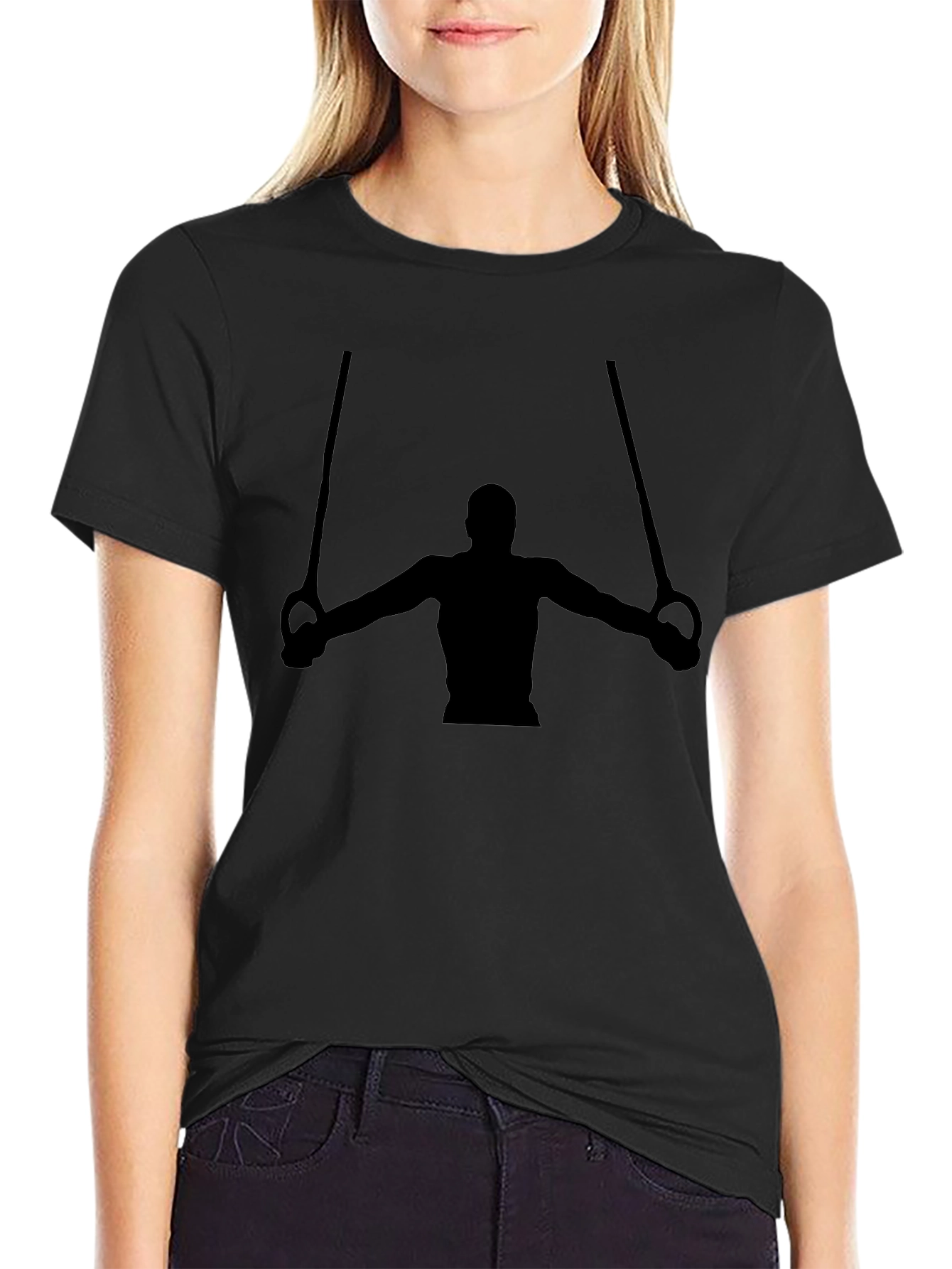 Gymnast Rings Graphic T-Shirt - Black Cotton