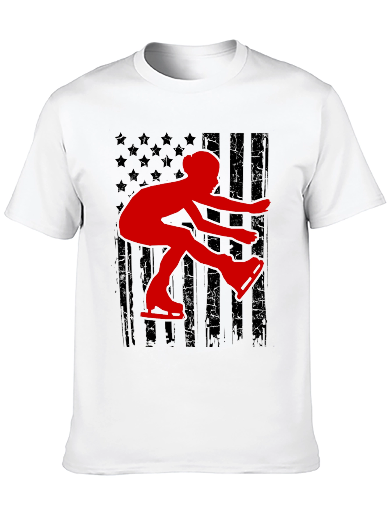 Figure Skating USA Flag T-Shirt