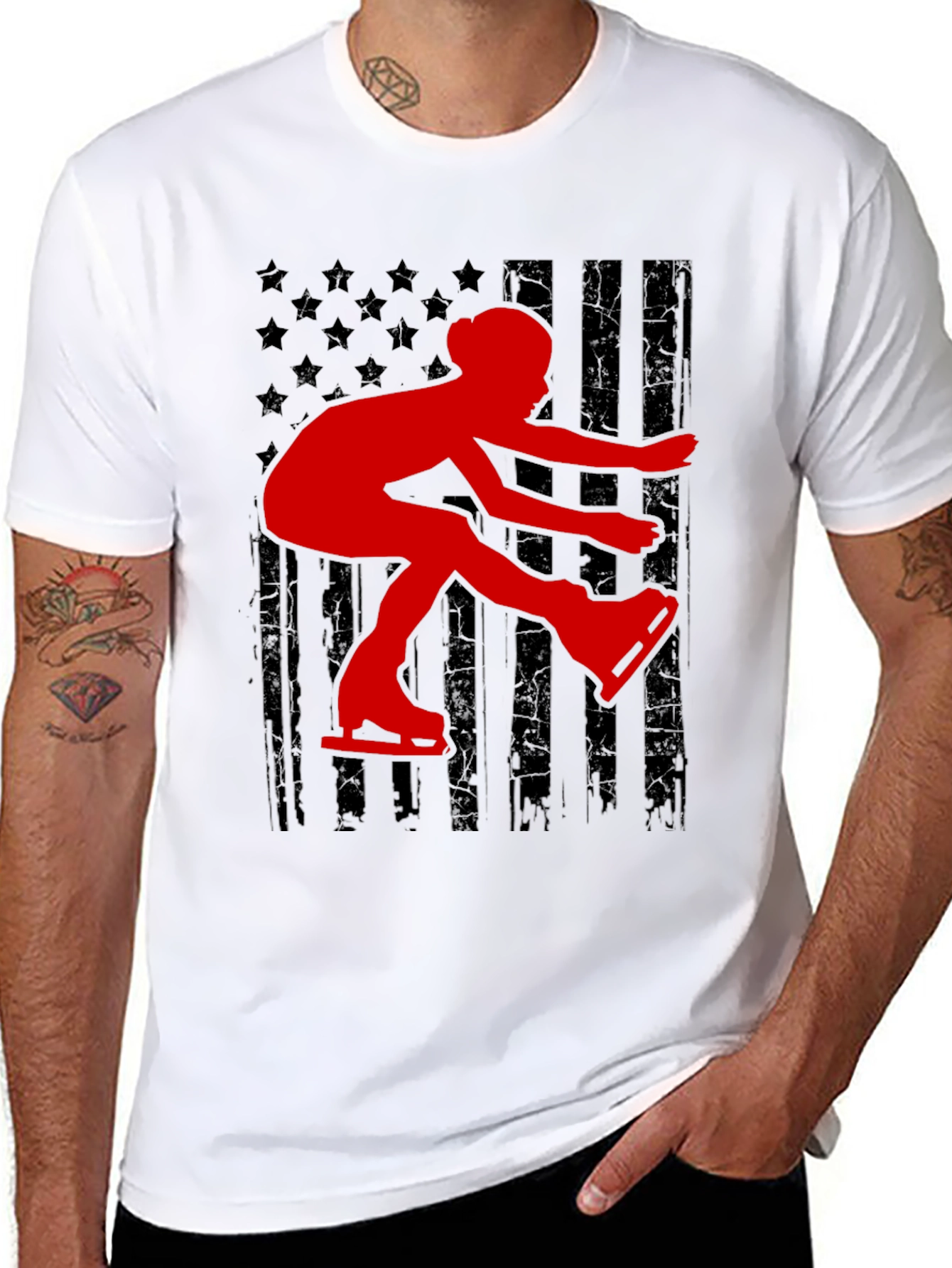 Figure Skating USA Flag T-Shirt