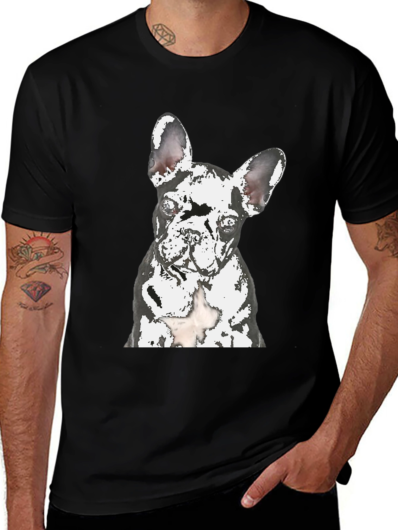 Dog Graphic T-Shirt - Modern Crew Neck Tee