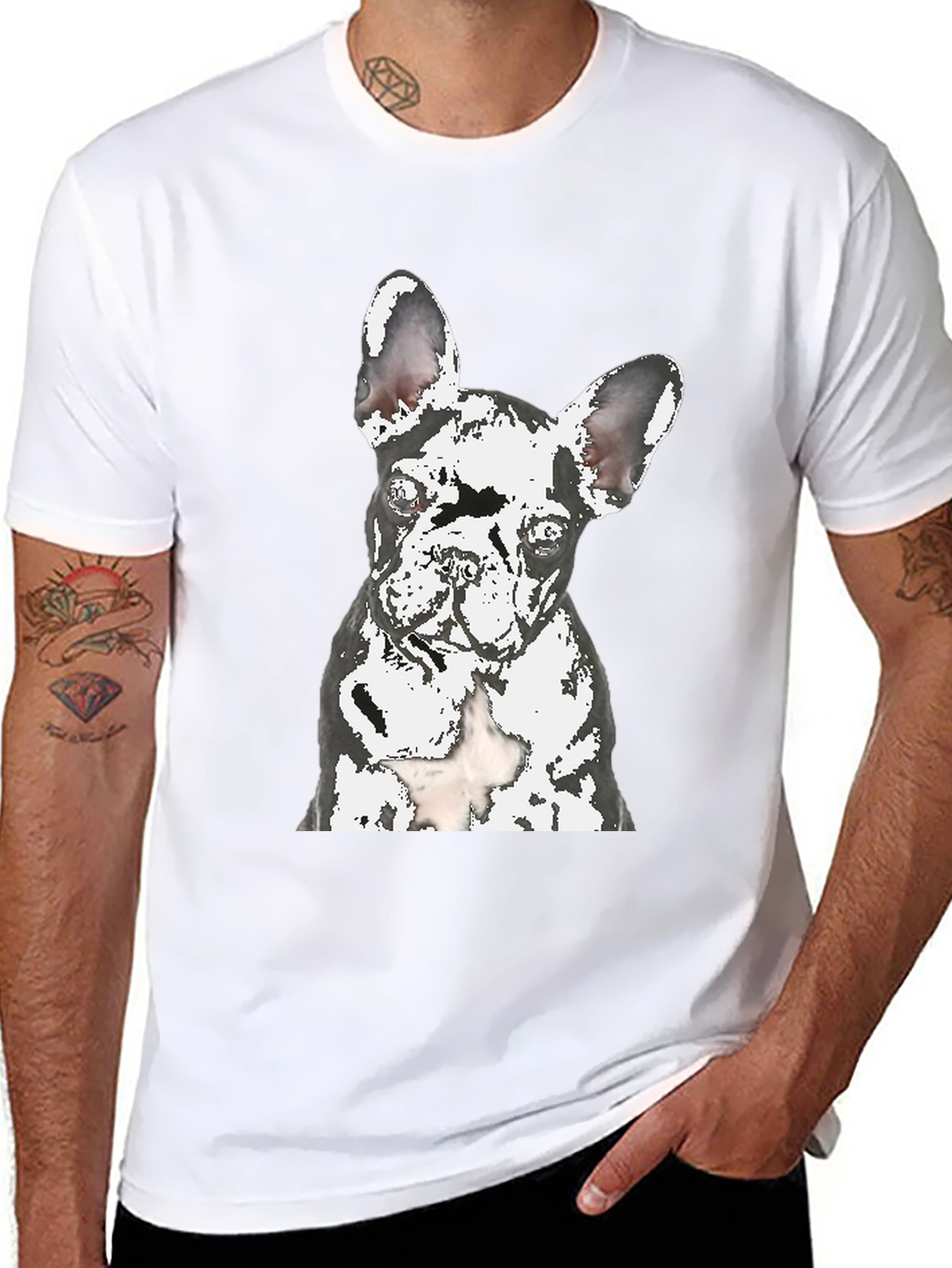 Dog Graphic T-Shirt - Modern Crew Neck Tee