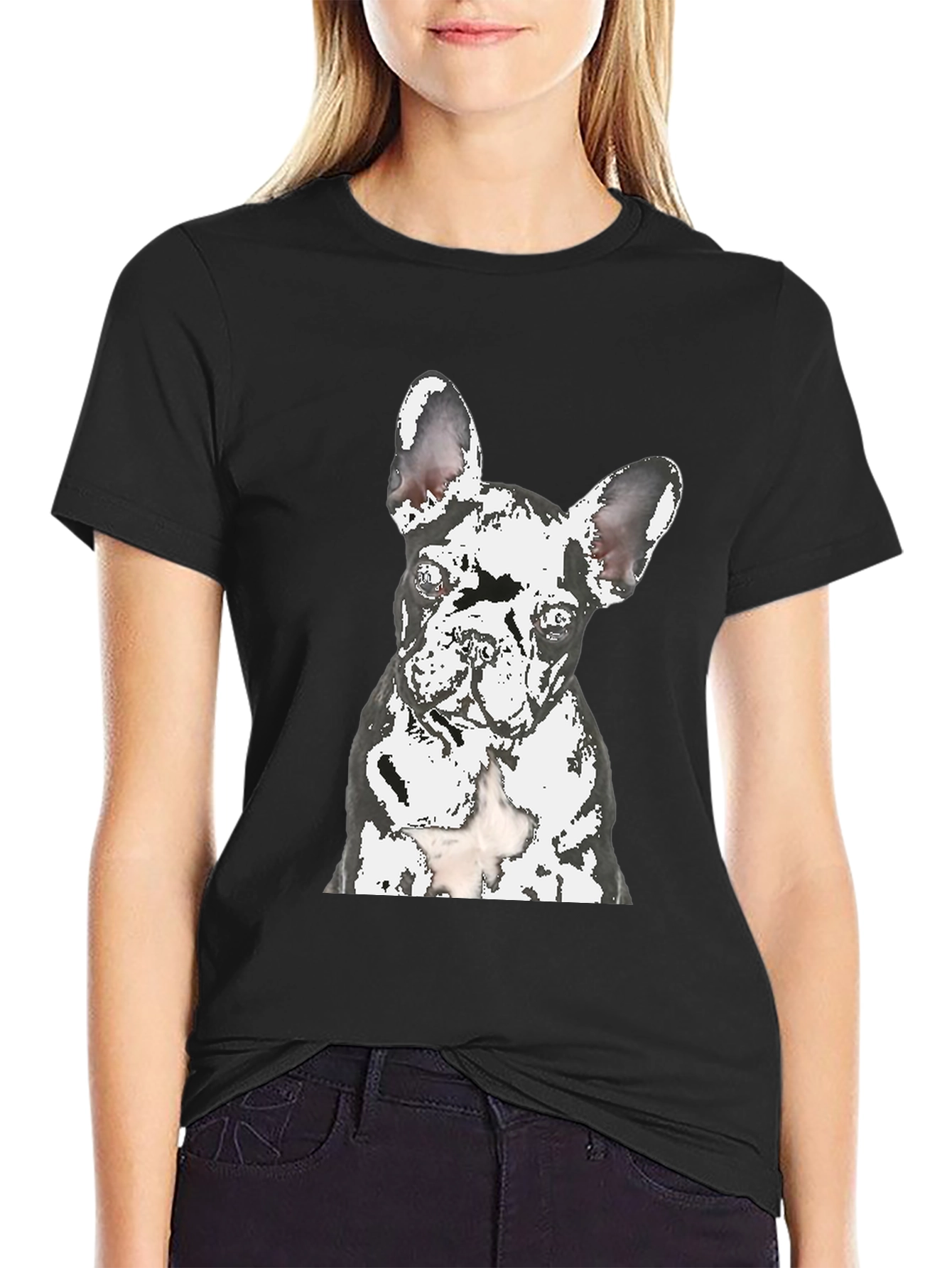 Dog Graphic T-Shirt - Modern Crew Neck Tee