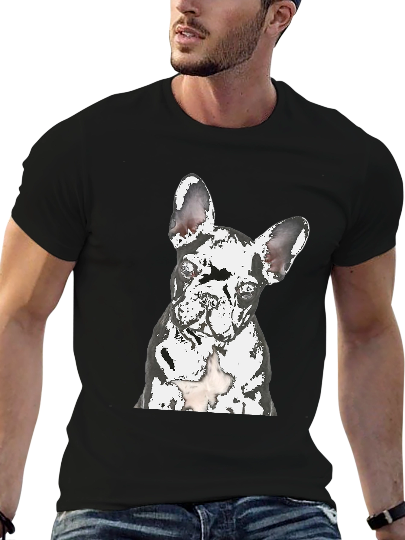 Dog Graphic T-Shirt - Modern Crew Neck Tee