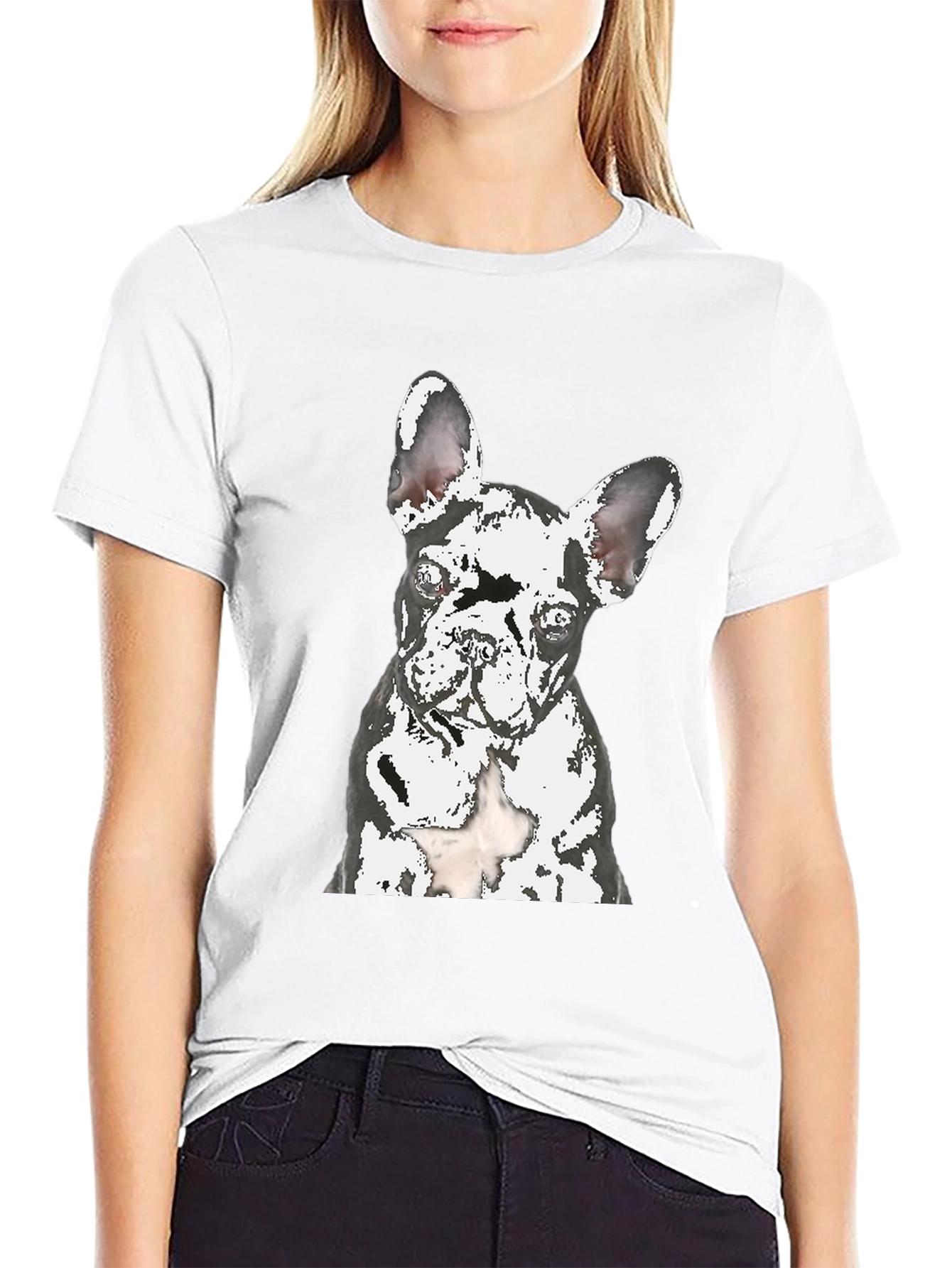 Dog Graphic T-Shirt - Modern Crew Neck Tee