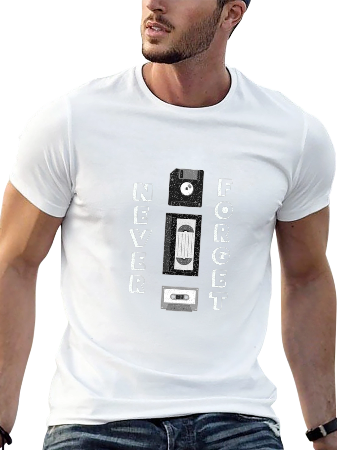 Never Forget Retro Tech T-Shirt