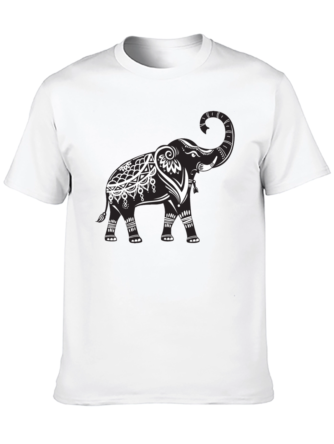 Elephant Graphic Tee - Black Cotton Comfort