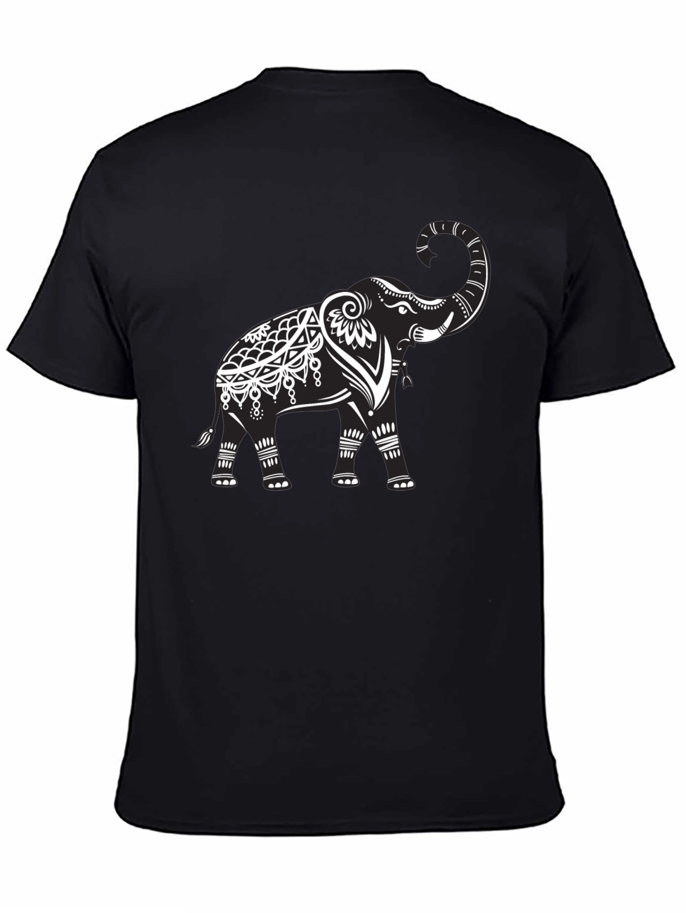 Elephant Graphic Tee - Black Cotton Comfort