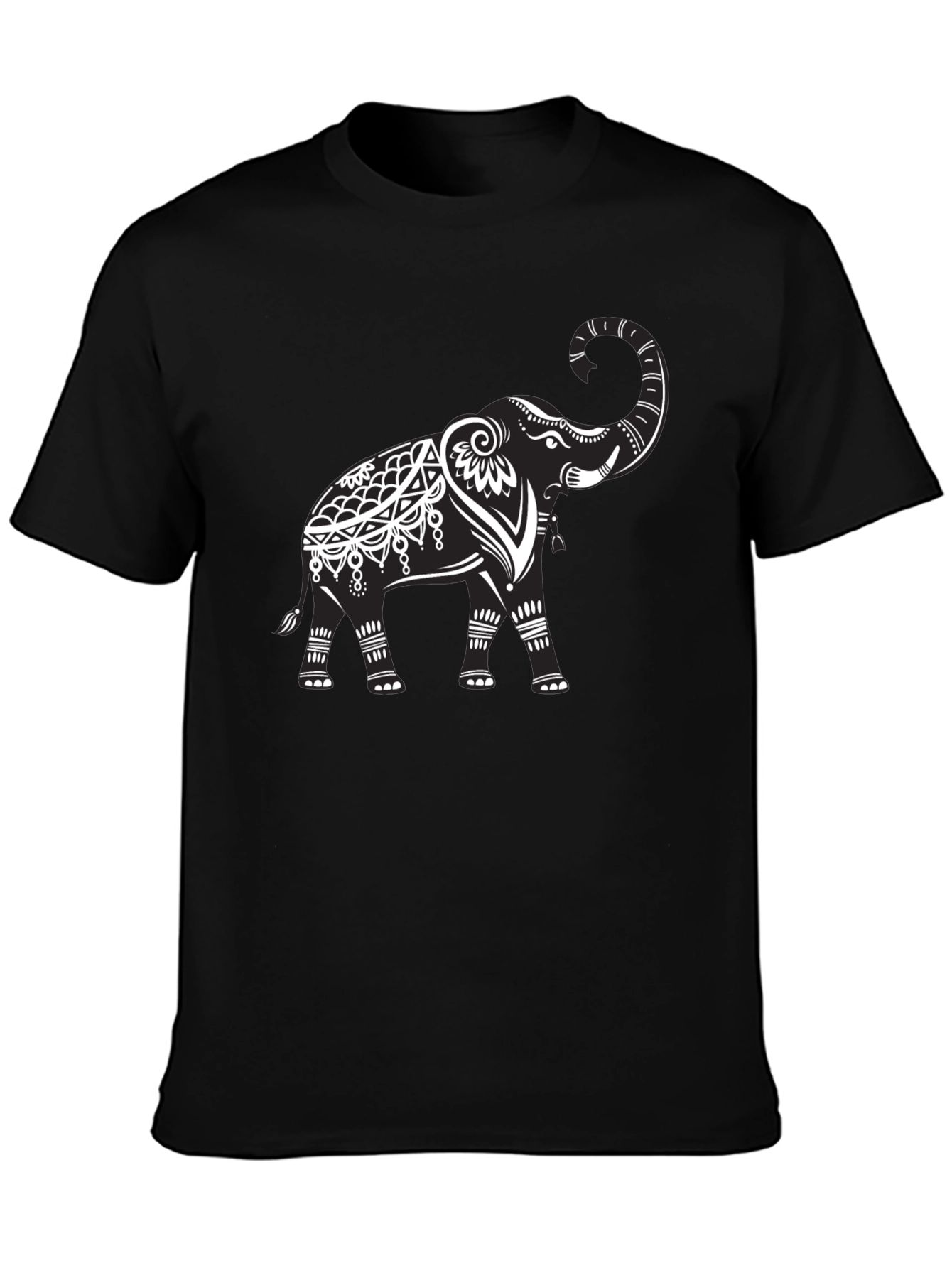 Elephant Graphic Tee - Black Cotton Comfort