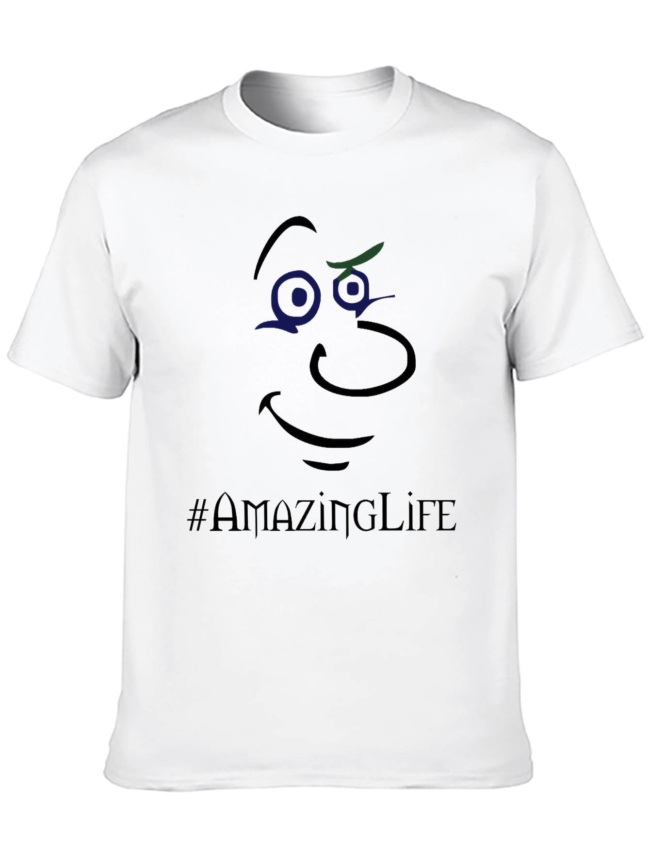 Whimsical Face Graphic Tee - #AmazingLife