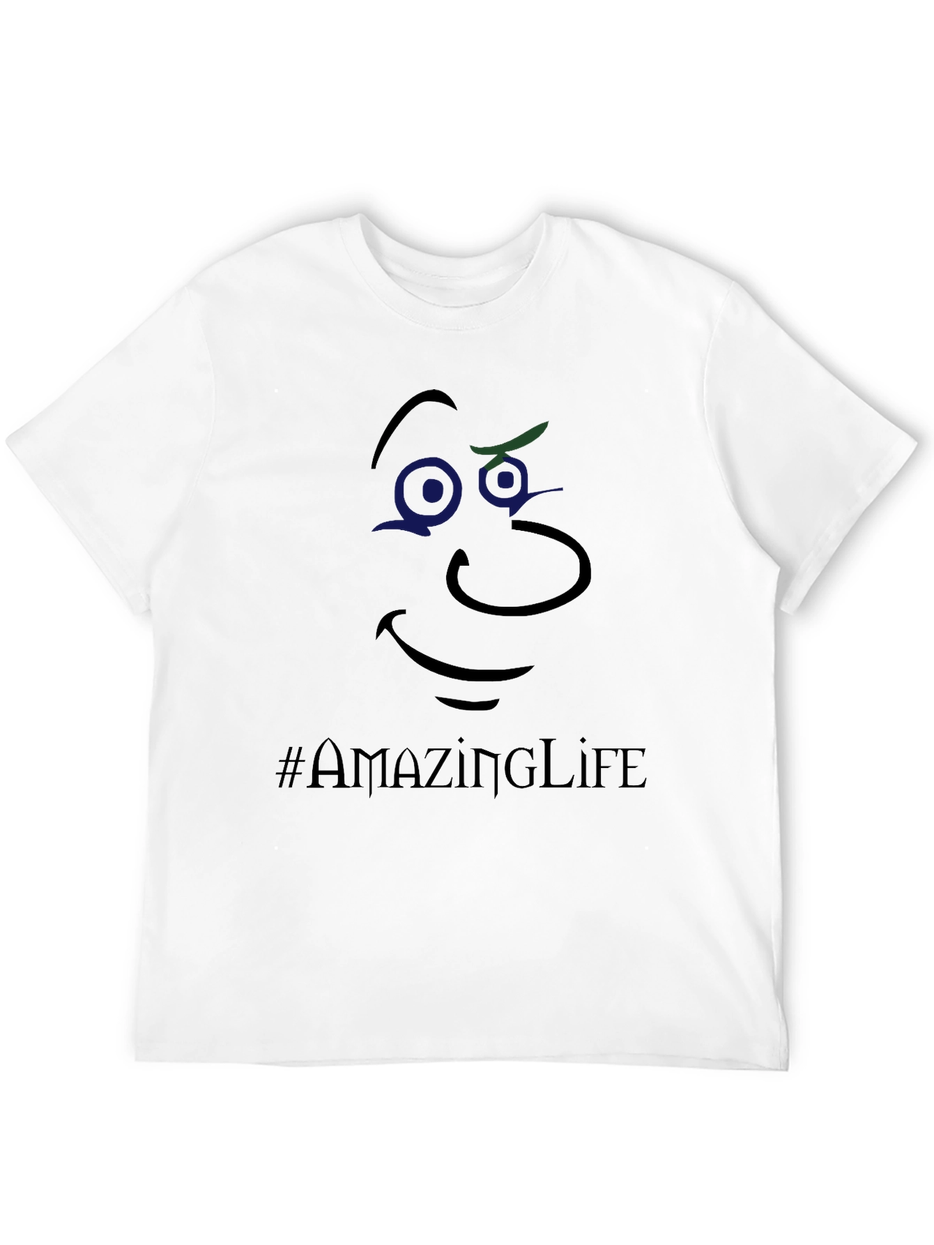 Whimsical Face Graphic Tee - #AmazingLife