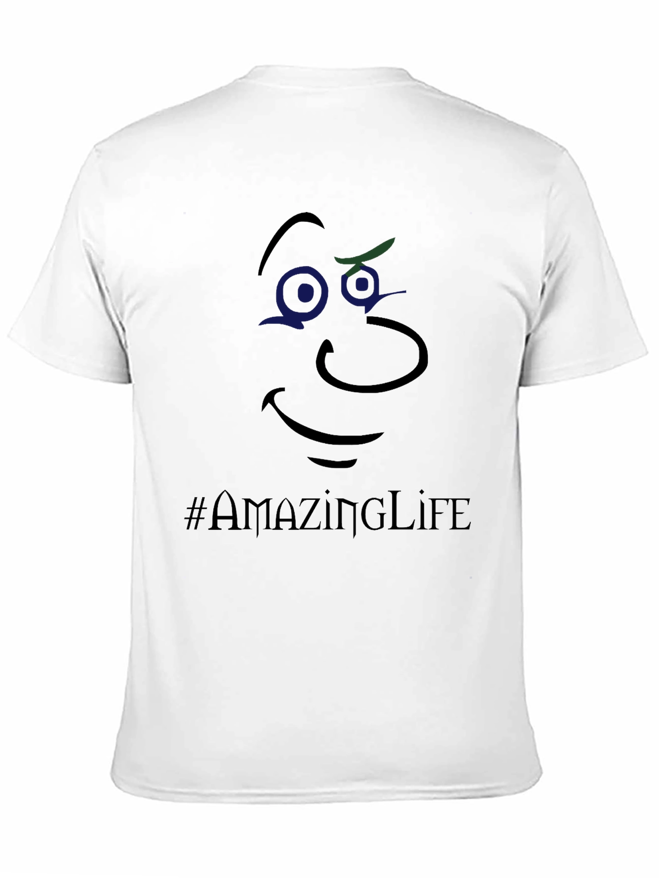 Whimsical Face Graphic Tee - #AmazingLife