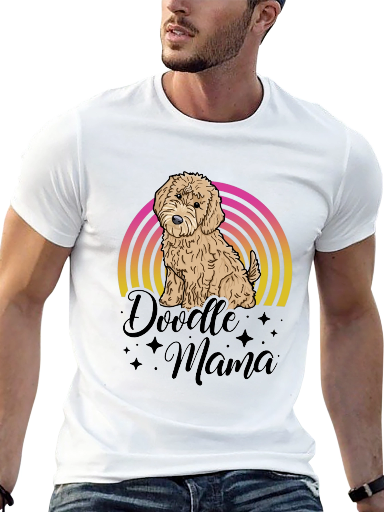 Doodle Mama Dog T-Shirt - Cute Rainbow Design