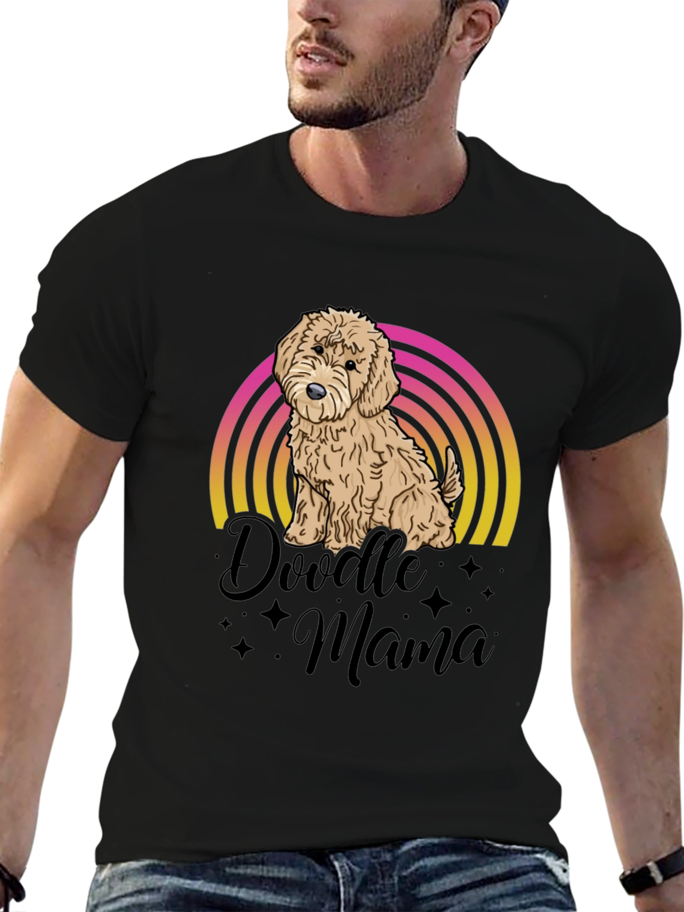 Doodle Mama Dog T-Shirt - Cute Rainbow Design