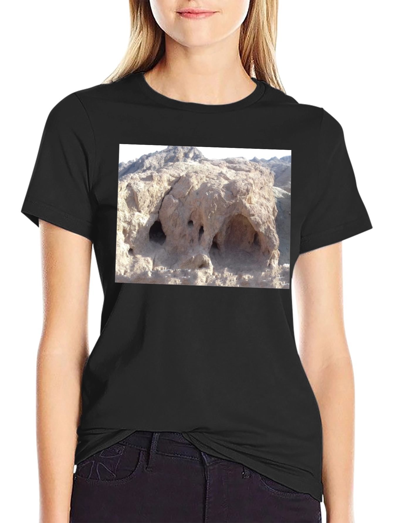 Novelty Rock Formation Graphic Tee - Unique Design
