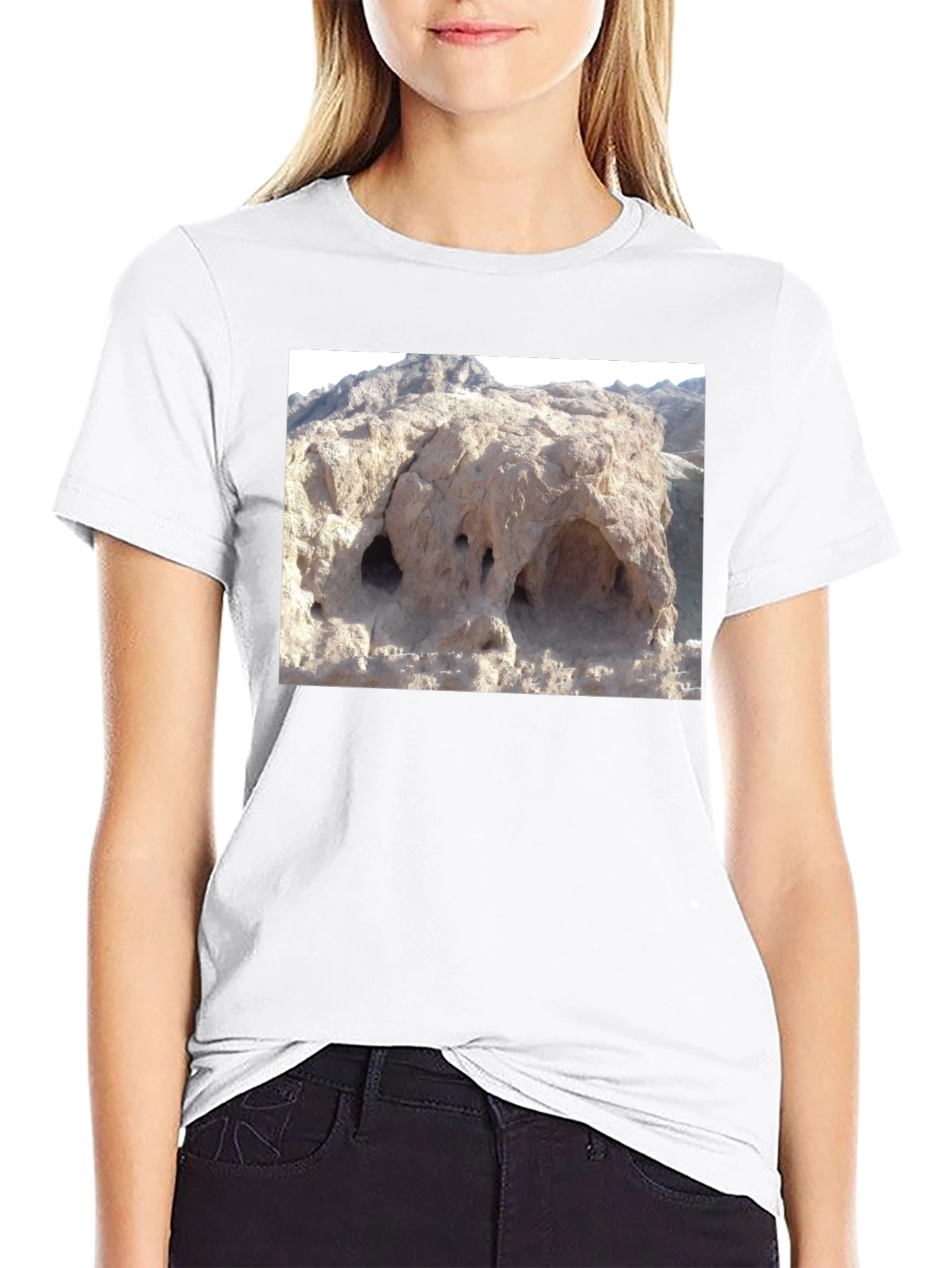 Novelty Rock Formation Graphic Tee - Unique Design