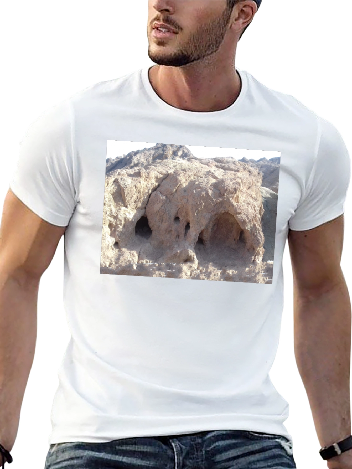 Novelty Rock Formation Graphic Tee - Unique Design