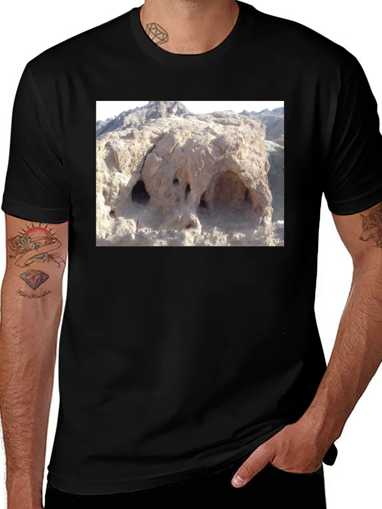 Novelty Rock Formation Graphic Tee - Unique Design