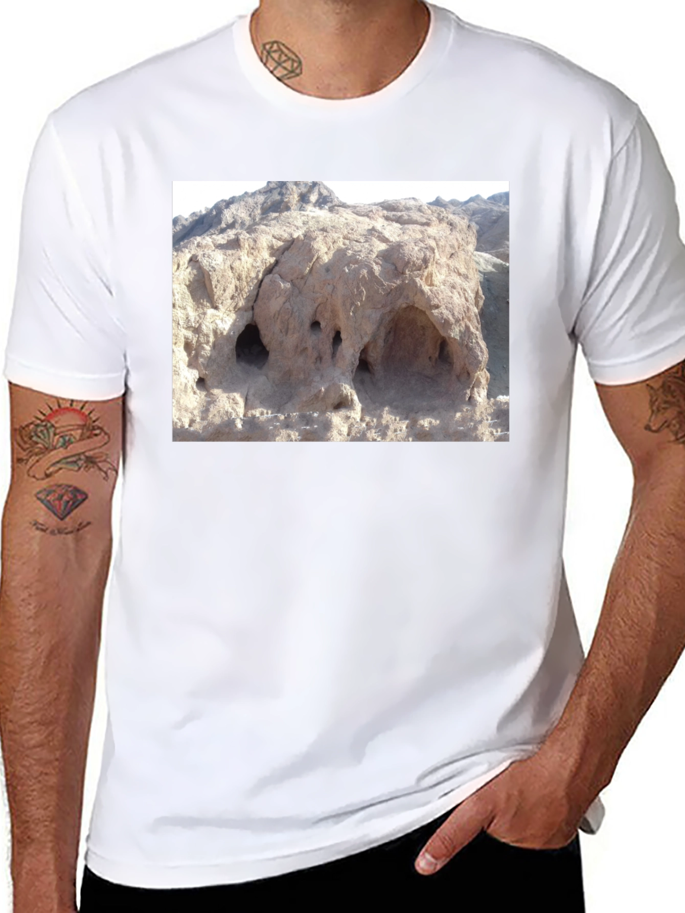 Novelty Rock Formation Graphic Tee - Unique Design