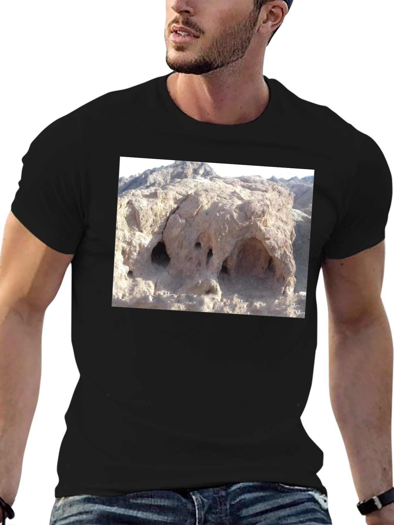 Novelty Rock Formation Graphic Tee - Unique Design