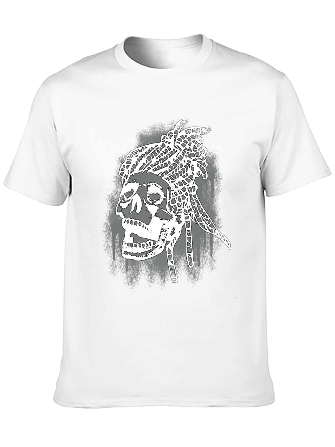 Skull Dreadlocks Graphic Tee - Black T-Shirt