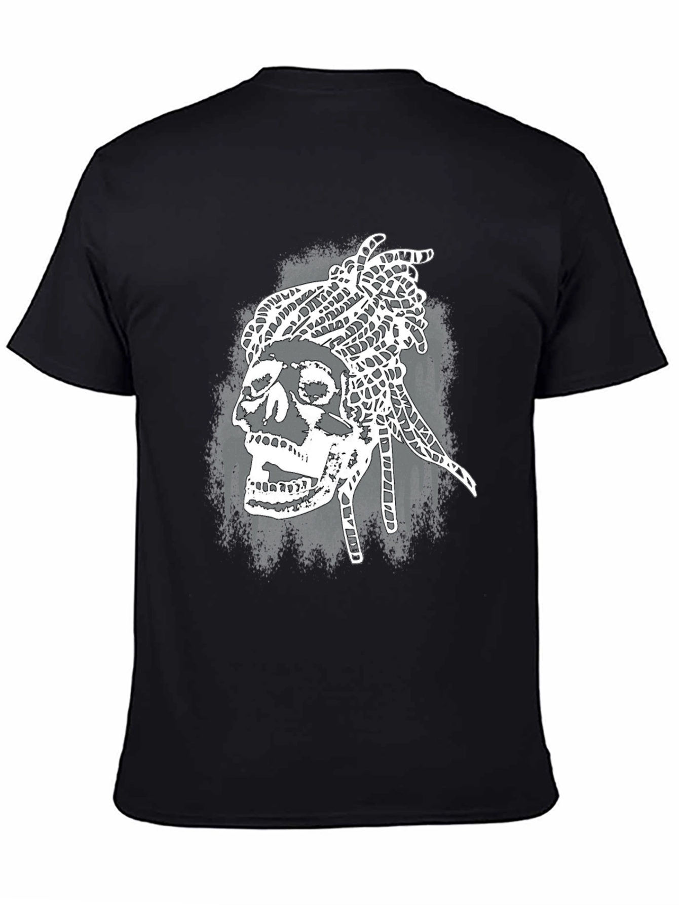 Skull Dreadlocks Graphic Tee - Black T-Shirt